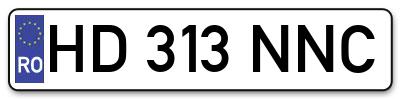 Placuta inmatriculare numar auto  HD-313-NNC, HD 313 NNC, HD313NNC