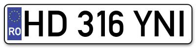 Placuta inmatriculare numar auto  HD-316-YNI, HD 316 YNI, HD316YNI