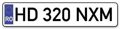 Placuta inmatriculare numar auto  HD-320-NXM, HD 320 NXM, HD320NXM