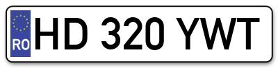 Placuta inmatriculare numar auto  HD-320-YWT, HD 320 YWT, HD320YWT
