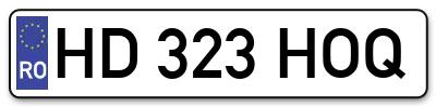 Placuta inmatriculare numar auto  HD-323-HOQ, HD 323 HOQ, HD323HOQ