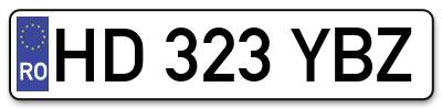 Placuta inmatriculare numar auto  HD-323-YBZ, HD 323 YBZ, HD323YBZ