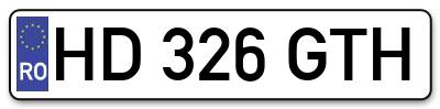 Placuta inmatriculare numar auto  HD-326-GTH, HD 326 GTH, HD326GTH