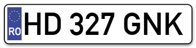 Placuta inmatriculare numar auto  HD-327-GNK, HD 327 GNK, HD327GNK