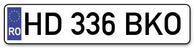 Placuta inmatriculare numar auto  HD-336-BKO, HD 336 BKO, HD336BKO