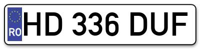 Placuta inmatriculare numar auto  HD-336-DUF, HD 336 DUF, HD336DUF