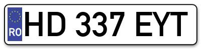 Placuta inmatriculare numar auto  HD-337-EYT, HD 337 EYT, HD337EYT