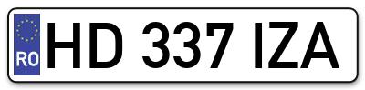 Placuta inmatriculare numar auto  HD-337-IZA, HD 337 IZA, HD337IZA