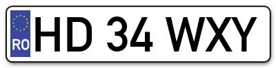 Placuta inmatriculare numar auto  HD-34-WXY, HD 34 WXY, HD34WXY