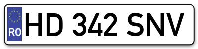 Placuta inmatriculare numar auto  HD-342-SNV, HD 342 SNV, HD342SNV