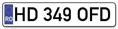 Placuta inmatriculare numar auto  HD-349-OFD, HD 349 OFD, HD349OFD