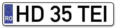 Placuta inmatriculare numar auto  HD-35-TEI, HD 35 TEI, HD35TEI