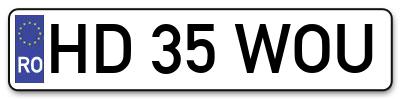 Placuta inmatriculare numar auto  HD-35-WOU, HD 35 WOU, HD35WOU
