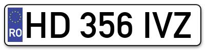 Placuta inmatriculare numar auto  HD-356-IVZ, HD 356 IVZ, HD356IVZ