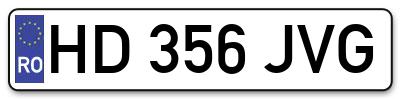 Placuta inmatriculare numar auto  HD-356-JVG, HD 356 JVG, HD356JVG