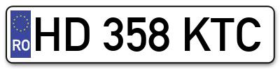 Placuta inmatriculare numar auto  HD-358-KTC, HD 358 KTC, HD358KTC