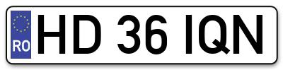 Placuta inmatriculare numar auto  HD-36-IQN, HD 36 IQN, HD36IQN