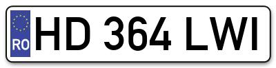Placuta inmatriculare numar auto  HD-364-LWI, HD 364 LWI, HD364LWI