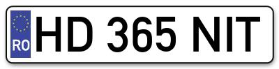 Placuta inmatriculare numar auto  HD-365-NIT, HD 365 NIT, HD365NIT