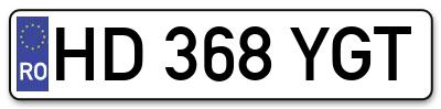 Placuta inmatriculare numar auto  HD-368-YGT, HD 368 YGT, HD368YGT