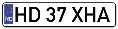 Placuta inmatriculare numar auto  HD-37-XHA, HD 37 XHA, HD37XHA