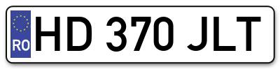 Placuta inmatriculare numar auto  HD-370-JLT, HD 370 JLT, HD370JLT
