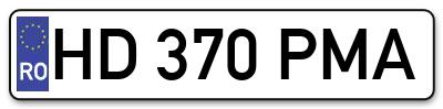 Placuta inmatriculare numar auto  HD-370-PMA, HD 370 PMA, HD370PMA