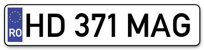 Placuta inmatriculare numar auto  HD-371-MAG, HD 371 MAG, HD371MAG
