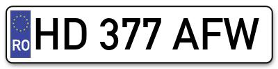 Placuta inmatriculare numar auto  HD-377-AFW, HD 377 AFW, HD377AFW