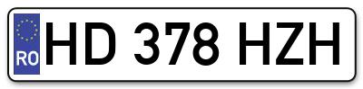 Placuta inmatriculare numar auto  HD-378-HZH, HD 378 HZH, HD378HZH