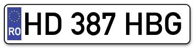 Placuta inmatriculare numar auto  HD-387-HBG, HD 387 HBG, HD387HBG