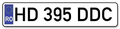 Placuta inmatriculare numar auto  HD-395-DDC, HD 395 DDC, HD395DDC