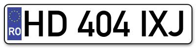 Placuta inmatriculare numar auto  HD-404-IXJ, HD 404 IXJ, HD404IXJ