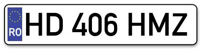 Placuta inmatriculare numar auto  HD-406-HMZ, HD 406 HMZ, HD406HMZ