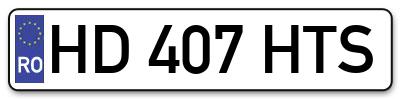 Placuta inmatriculare numar auto  HD-407-HTS, HD 407 HTS, HD407HTS