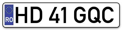 Placuta inmatriculare numar auto  HD-41-GQC, HD 41 GQC, HD41GQC