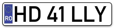 Placuta inmatriculare numar auto  HD-41-LLY, HD 41 LLY, HD41LLY
