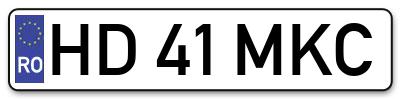 Placuta inmatriculare numar auto  HD-41-MKC, HD 41 MKC, HD41MKC