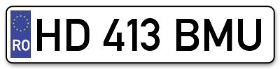 Placuta inmatriculare numar auto  HD-413-BMU, HD 413 BMU, HD413BMU