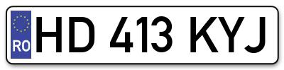 Placuta inmatriculare numar auto  HD-413-KYJ, HD 413 KYJ, HD413KYJ