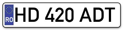 Placuta inmatriculare numar auto  HD-420-ADT, HD 420 ADT, HD420ADT
