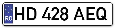Placuta inmatriculare numar auto  HD-428-AEQ, HD 428 AEQ, HD428AEQ