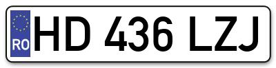 Placuta inmatriculare numar auto  HD-436-LZJ, HD 436 LZJ, HD436LZJ