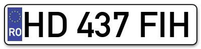 Placuta inmatriculare numar auto  HD-437-FIH, HD 437 FIH, HD437FIH