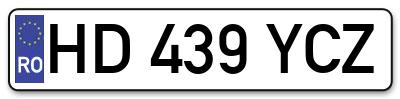 Placuta inmatriculare numar auto  HD-439-YCZ, HD 439 YCZ, HD439YCZ