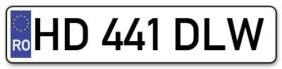 Placuta inmatriculare numar auto  HD-441-DLW, HD 441 DLW, HD441DLW