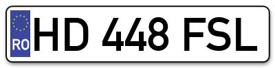 Placuta inmatriculare numar auto  HD-448-FSL, HD 448 FSL, HD448FSL