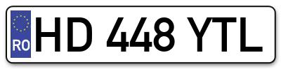 Placuta inmatriculare numar auto  HD-448-YTL, HD 448 YTL, HD448YTL