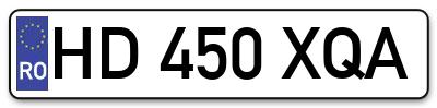 Placuta inmatriculare numar auto  HD-450-XQA, HD 450 XQA, HD450XQA