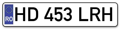 Placuta inmatriculare numar auto  HD-453-LRH, HD 453 LRH, HD453LRH